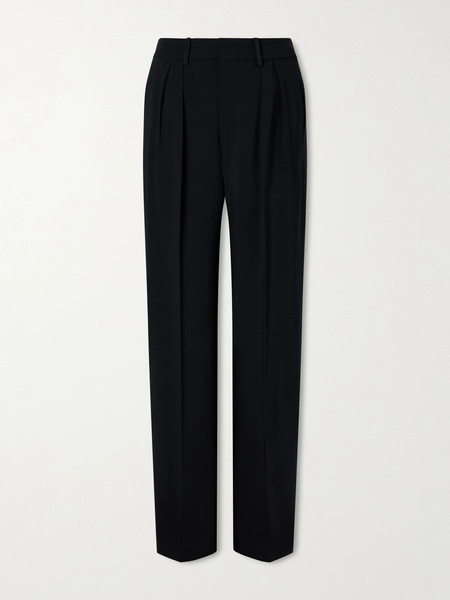 Kallmeyer Kallmeyer - Aiden Pleated Cady Straight-leg Pants - Black 