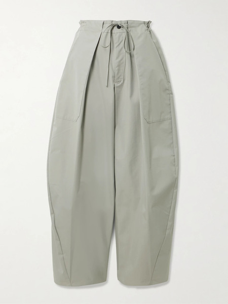  Kallmeyer Kallmeyer - Clemence Pleated Cotton-blend Twill Barrel-leg Pants - Gray 