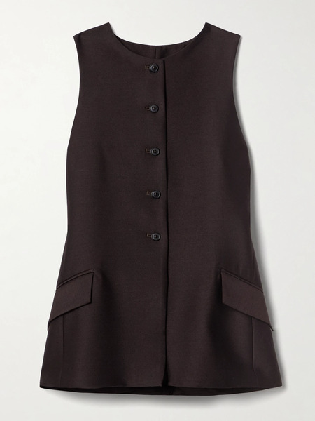  Kallmeyer Kallmeyer - Ira Wool And Silk-blend Twill Vest - Brown 