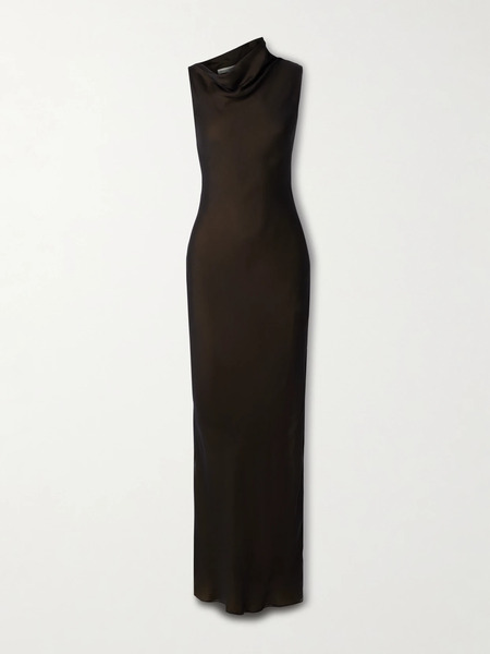  Kallmeyer Kallmeyer - Lilith One-shoulder Silk Maxi Dress - Black 