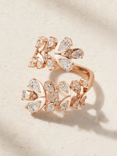  Kamyen Kamyen - Flora 18-karat Rose Gold, Diamond And Enamel Ring - 6 