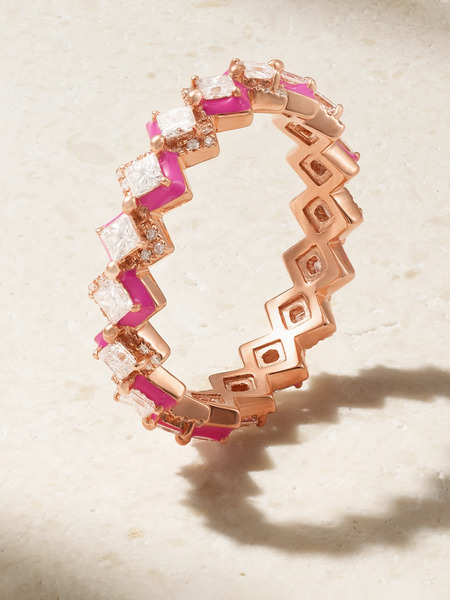  Kamyen Kamyen - Mosaïque 18-karat Rose Gold, Diamond And Enamel Ring - 4 