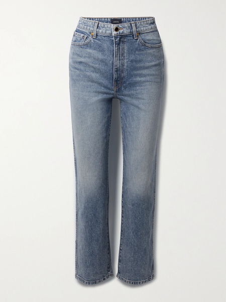  Khaite Khaite - Abigail Stretch Cropped High-rise Straight-leg Jeans - Light Denim 