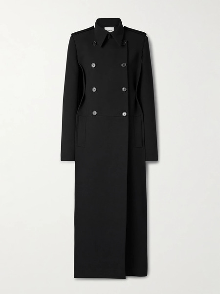  Khaite Khaite - Alton Double-breasted Crepe Coat - Black 