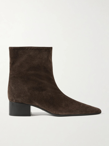  Khaite Khaite - Andee Suede Ankle Boots - Dark Brown 