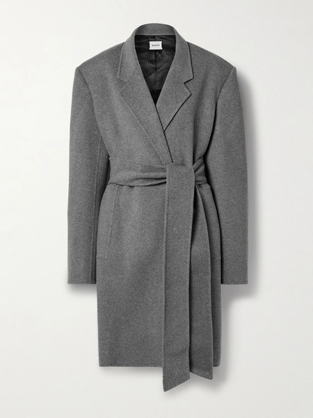  Khaite Khaite - Annly Belted Wool-felt Coat - Gray 