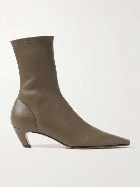  Khaite Khaite - Arizona Leather Ankle Boots - Army Green 