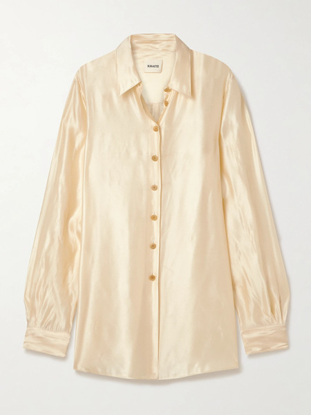  Khaite Khaite - Auryn Satin-twill Shirt - Cream 
