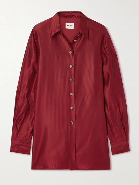 Khaite Khaite - Auryn Satin-twill Shirt - Red 