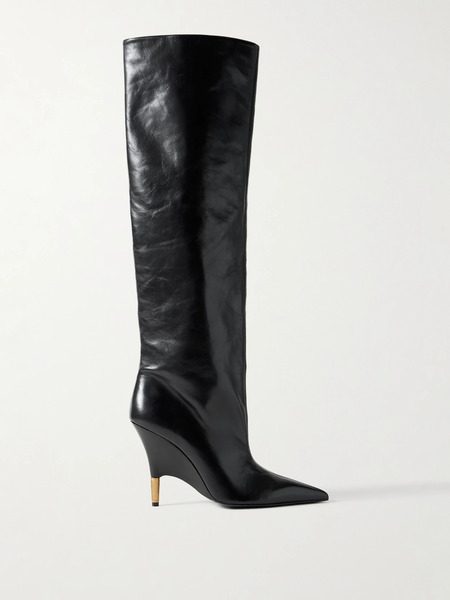  Khaite Khaite - Bella Leather Knee Boots - Black 
