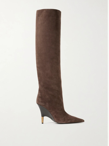  Khaite Khaite - Bella Suede Knee Boots - Chocolate 