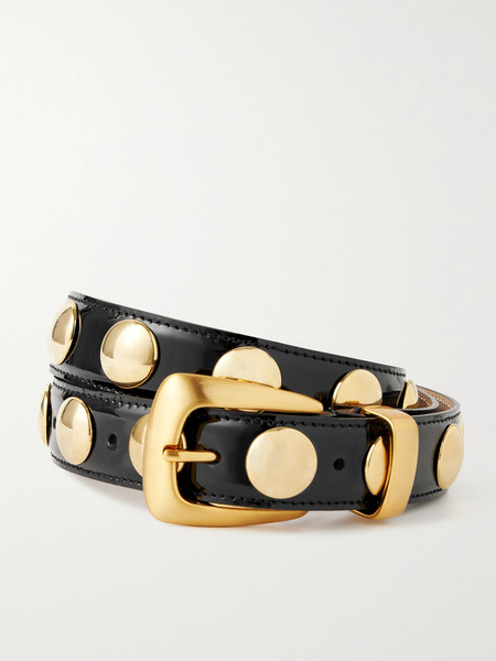  Khaite Khaite - Benny Studded Patent-leather Belt - Black 