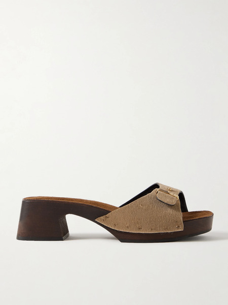  Khaite Khaite - Britt Buckled Calf Hair Mules - Beige 