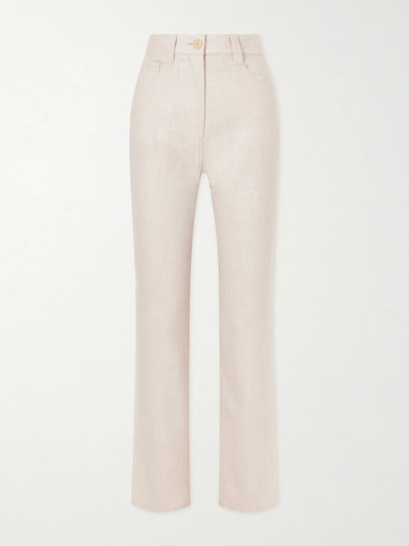  Khaite Khaite - Callum Stretch Wool And Cashmere-blend Straight-leg Pants - Beige 