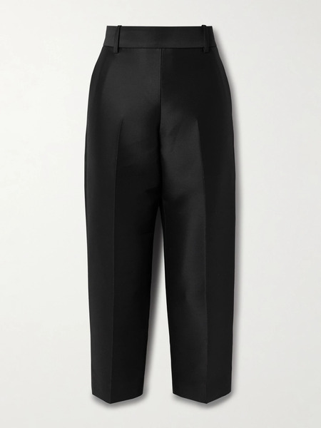 Khaite Khaite - Cam Cropped Wool And Silk-blend Faille Straight-leg Pants - Black 