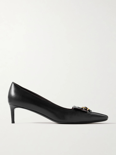  Khaite Khaite - Celia Pocket Buckled Leather Pumps - Black 