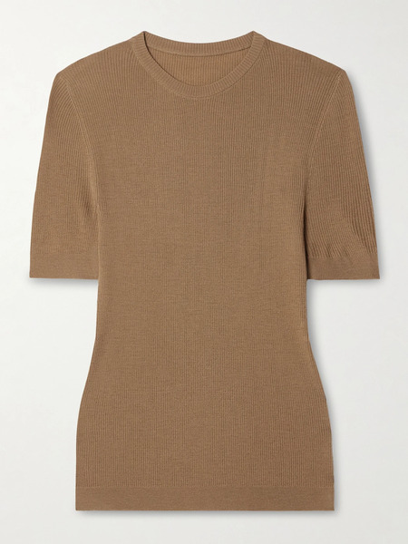  Khaite Khaite - Celina Ribbed Wool-blend Top - Light Brown 