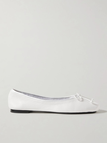  Khaite Khaite - Charlotte Leather Ballet Flats - White 