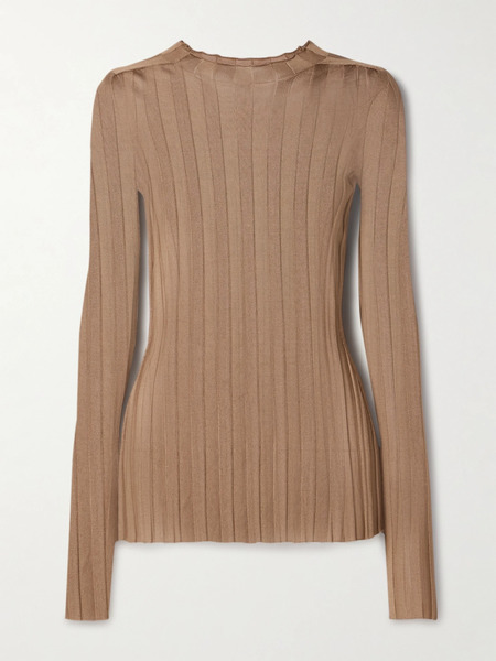  Khaite Khaite - Cosette Ribbed-knit Top - Tan 