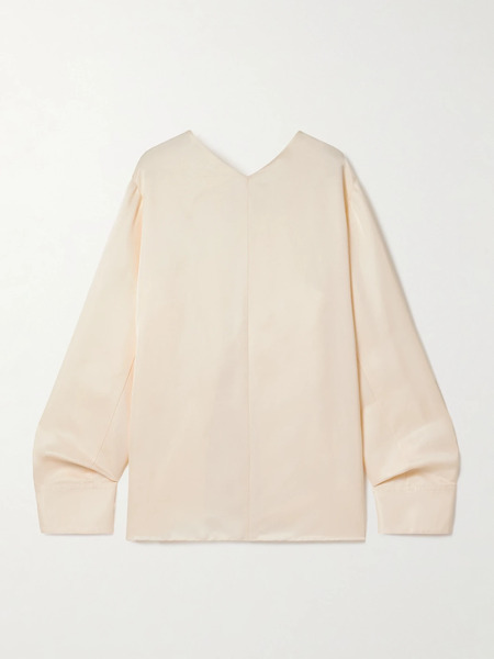 Khaite Khaite - Durion Open-back Satin Top - Cream 