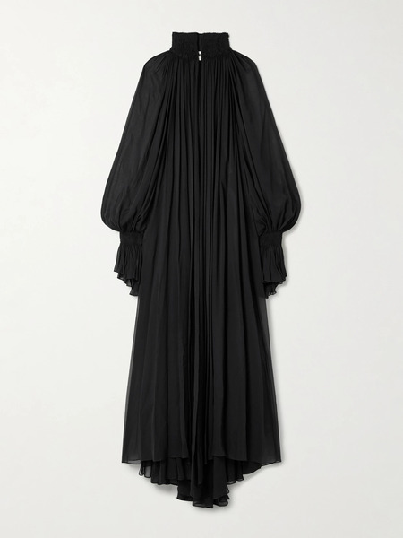  Khaite Khaite - Edgar Gathered Silk-chiffon Maxi Dress - Black 