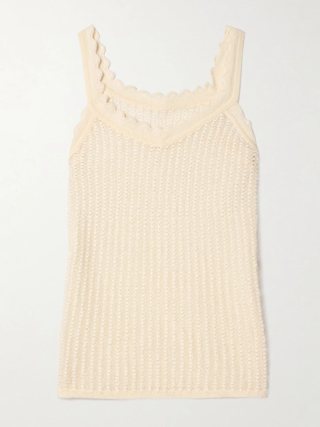 Khaite Khaite - Ennio Scalloped Pointelle-knit Tank - Cream 