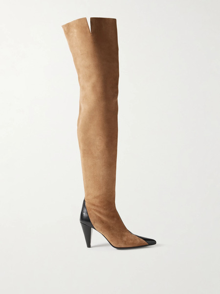  Khaite Khaite - Harvey Leather And Suede Over-the-knee Boots - Tan 