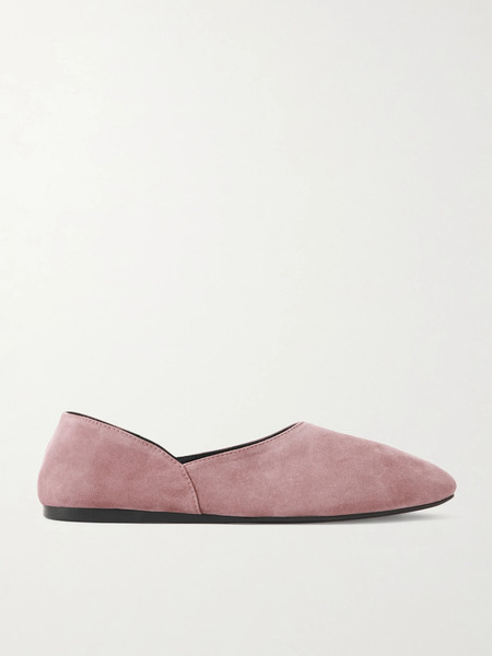  Khaite Khaite - Jane Paneled Suede Flats - Pastel Pink 