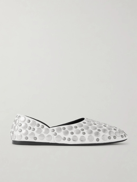  Khaite Khaite - Jane Studded Leather Flats - White 