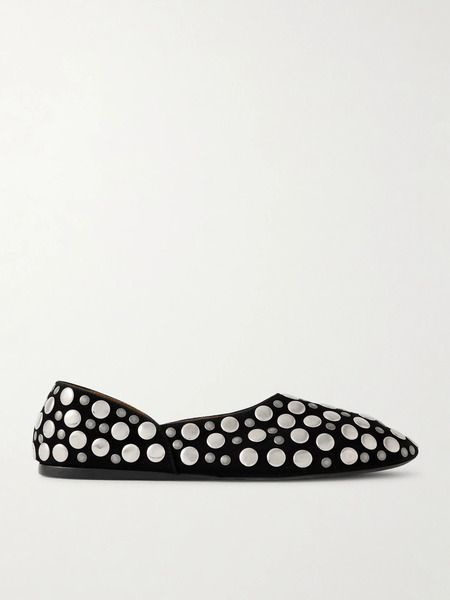  Khaite Khaite - Jane Studded Suede Flats - Black 