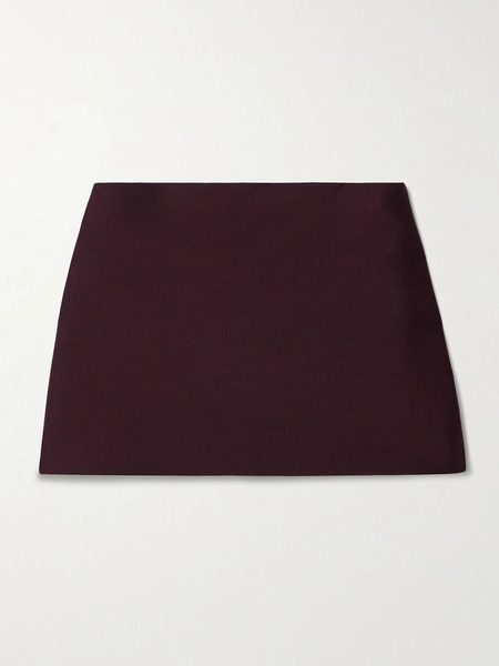  Khaite Khaite - Jett Wool And Silk-blend Crepe Mini Skirt - Burgundy 