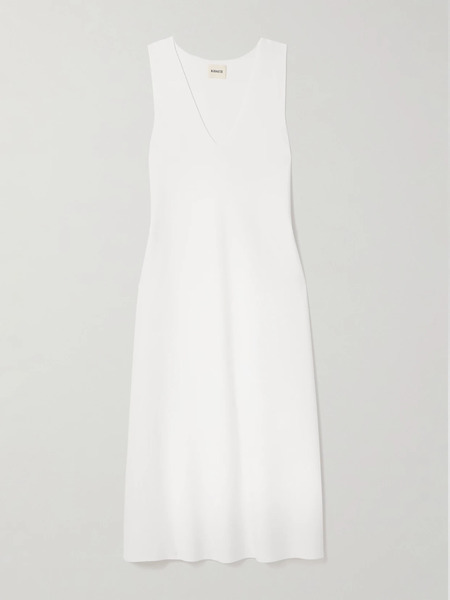  Khaite Khaite - Keran Stretch-knit Midi Dress - White 