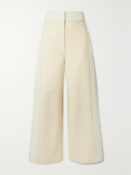  Khaite Khaite - Leon Paneled Cotton Straight-leg Pants - Off-white 