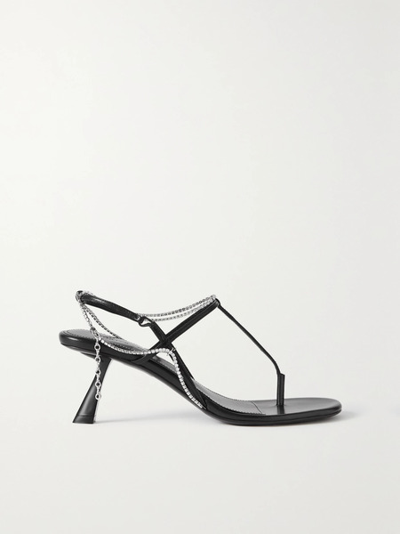  Khaite Khaite - Linden Crystal-embellished Leather Sandals - Black 