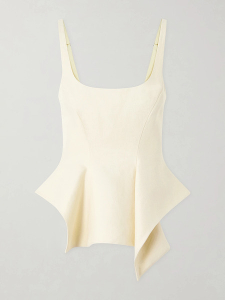 Khaite Khaite - Loa Linen Peplum Top - Neutral 