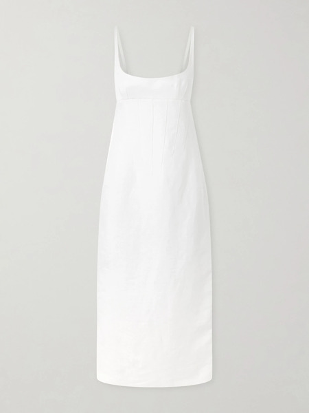 Khaite Khaite - Lotte Linen Midi Dress - Cream 