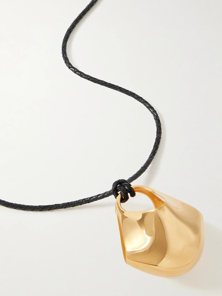  Khaite Khaite - Lotus Medium Leather And Gold-plated Necklace - One Size 