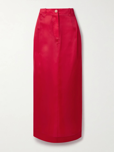  Khaite Khaite - Lucian Pleated Silk-organza Maxi Skirt - Red 