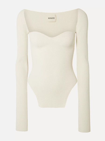  Khaite Khaite - Maddy Ribbed-knit Sweater - Cream 