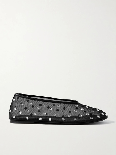  Khaite Khaite - Marcy Crystal-embellished Mesh Ballet Flats - Black 