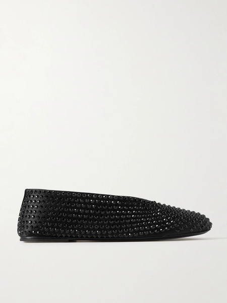  Khaite Khaite - Marcy Crystal-embellished Satin Ballet Flats - Black 