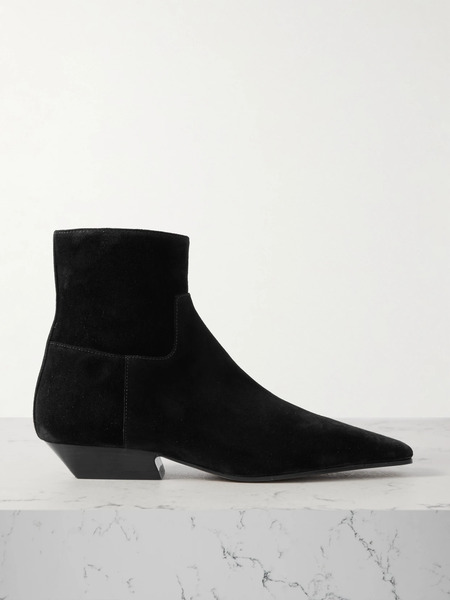  Khaite Khaite - Marfa Suede Ankle Boots - Black 