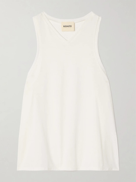  Khaite Khaite - Netta Cotton-blend Jersey Tank - Cream 