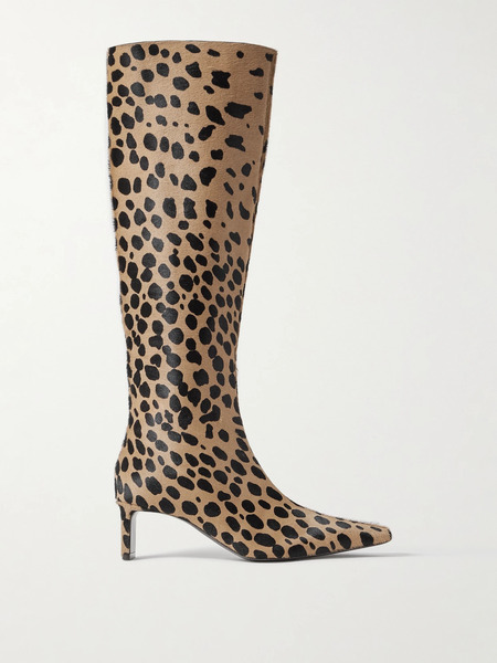  Khaite Khaite - Ona Leopard-print Calf Hair Knee Boots - Leopard Print 