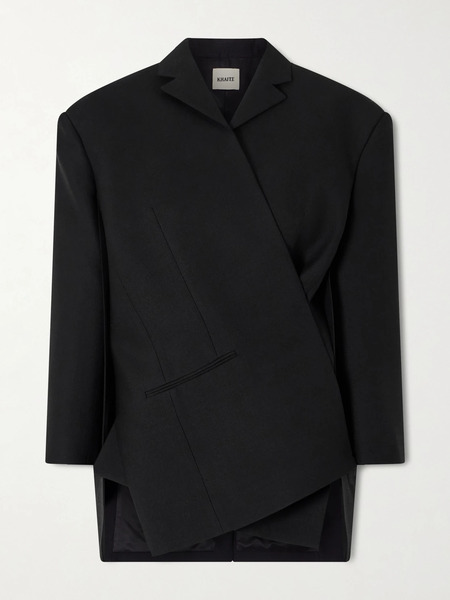  Khaite Khaite - Palto Wool And Silk-blend Cady Blazer - Black 