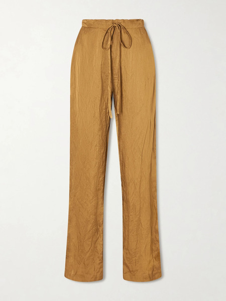  Khaite Khaite - Rohen Crinkled-voile Pants - Gold 