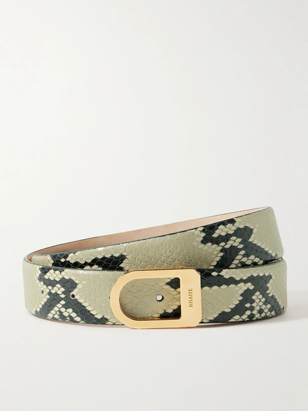  Khaite Khaite - Saddle Snake-effect Leather Belt - Snake Print 