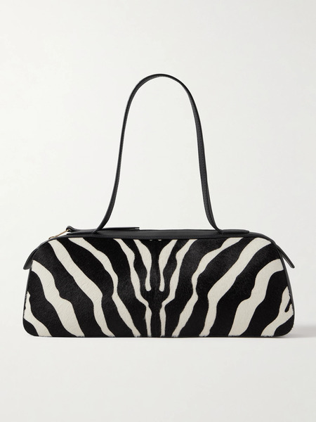  Khaite Khaite - Simona Leather-trimmed Zebra-print Calf Hair Shoulder Bag - Zebra Print 