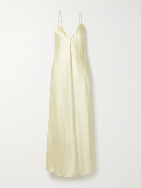  Khaite Khaite - Taja Satin Maxi Dress - Pastel Yellow 