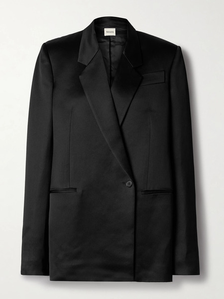  Khaite Khaite - Willow Double-breasted Mikado Blazer - Black 